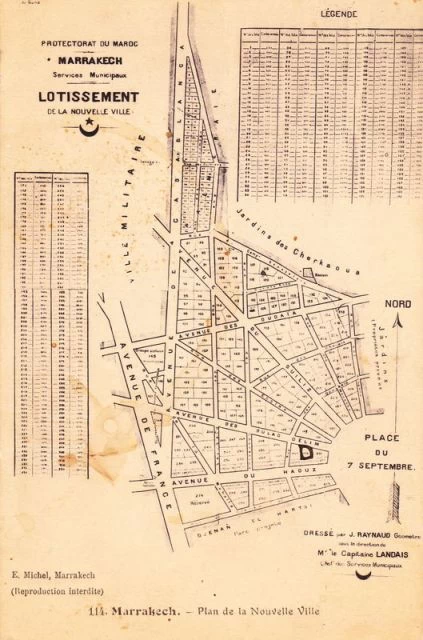 Premier plan cadastral de J. Raynaud, régi par quartiers et disposé en étoile (vers 1912)