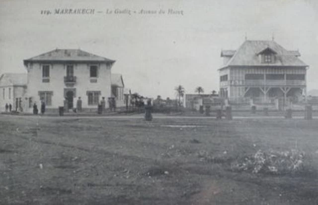 La Villa Bel-Air (à droite) sur l’Avenue du Haouz en 1919