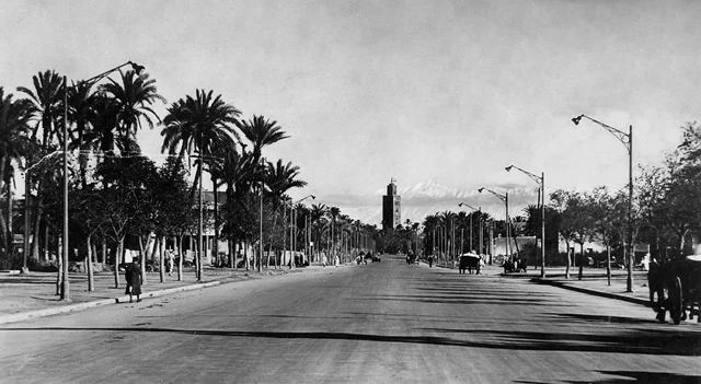 Avenue Mangin dans les années 1930 (actuelle avenue Mohamed V
